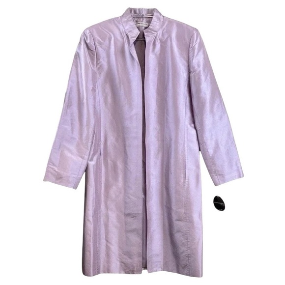 Valerie Stevens Silk Open Front Long Formal Jacket Lavender Lilac Size 8 - Picture 1 of 7
